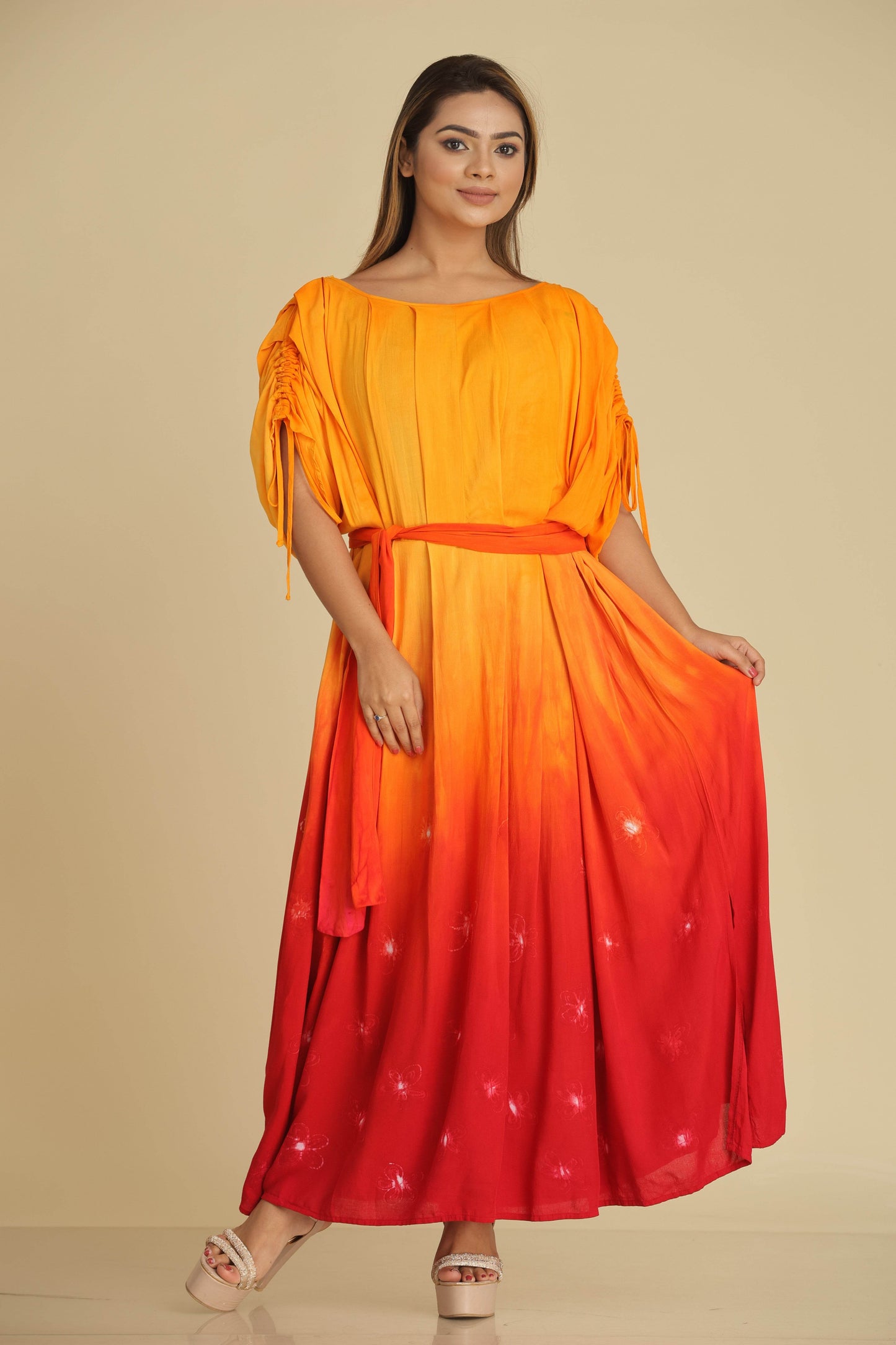 Sunrise Glow Batik Maxi Dress - Trend Republic