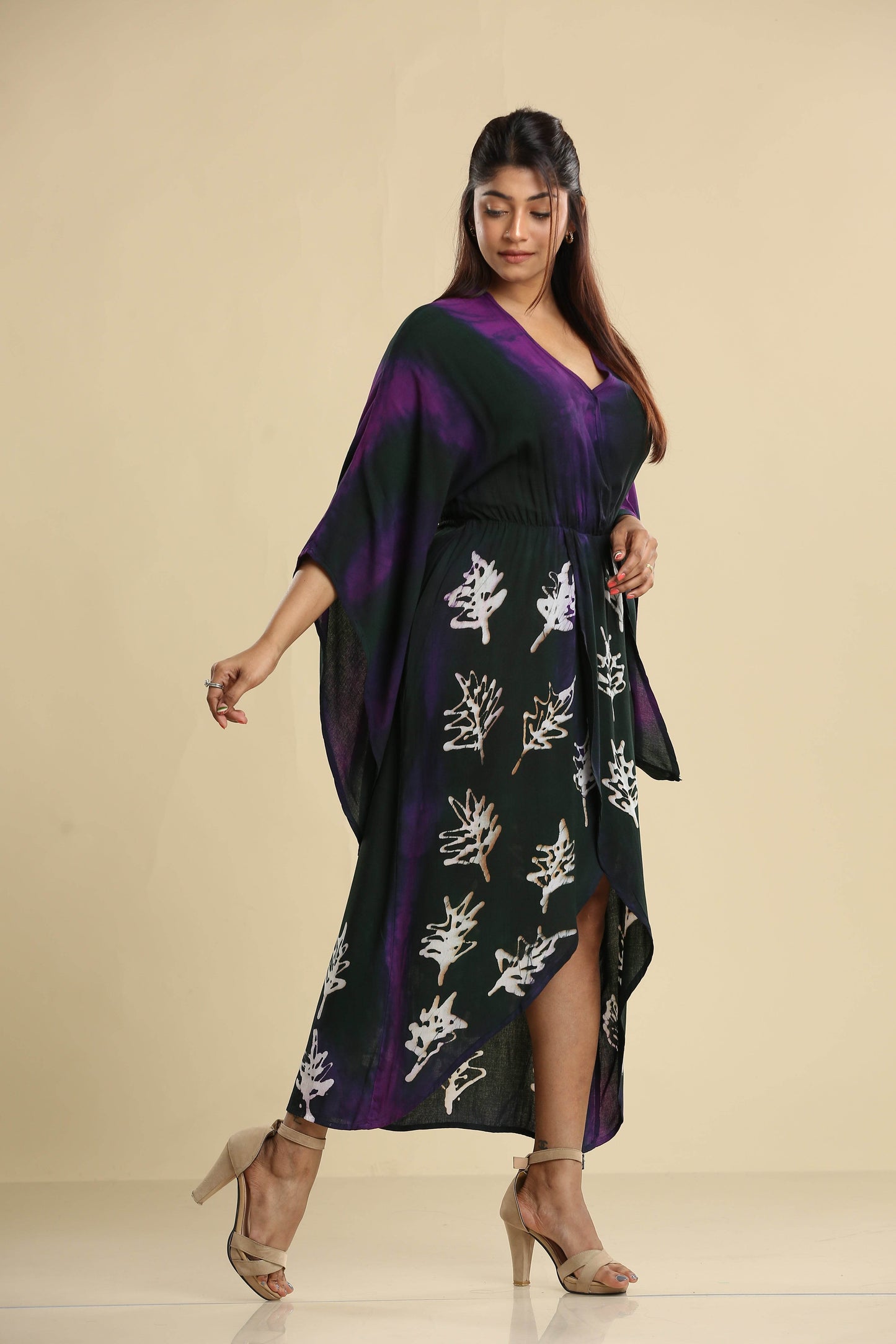 Midnight Leaf – Batik Wrap Dress - Trend Republic