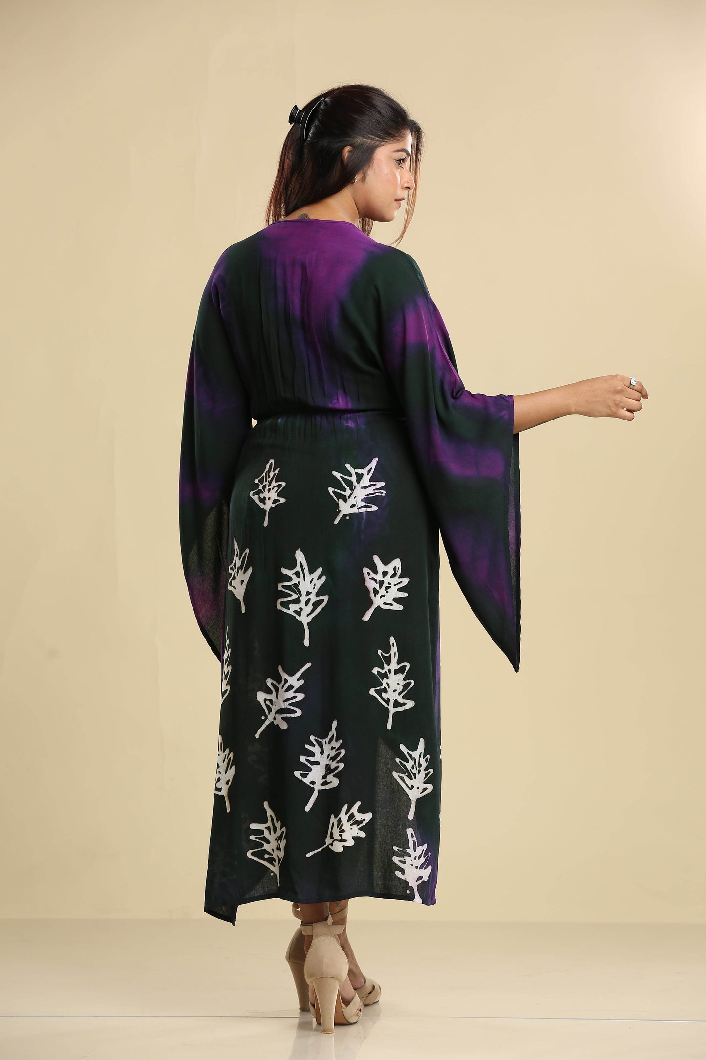Midnight Leaf – Batik Wrap Dress - Trend Republic