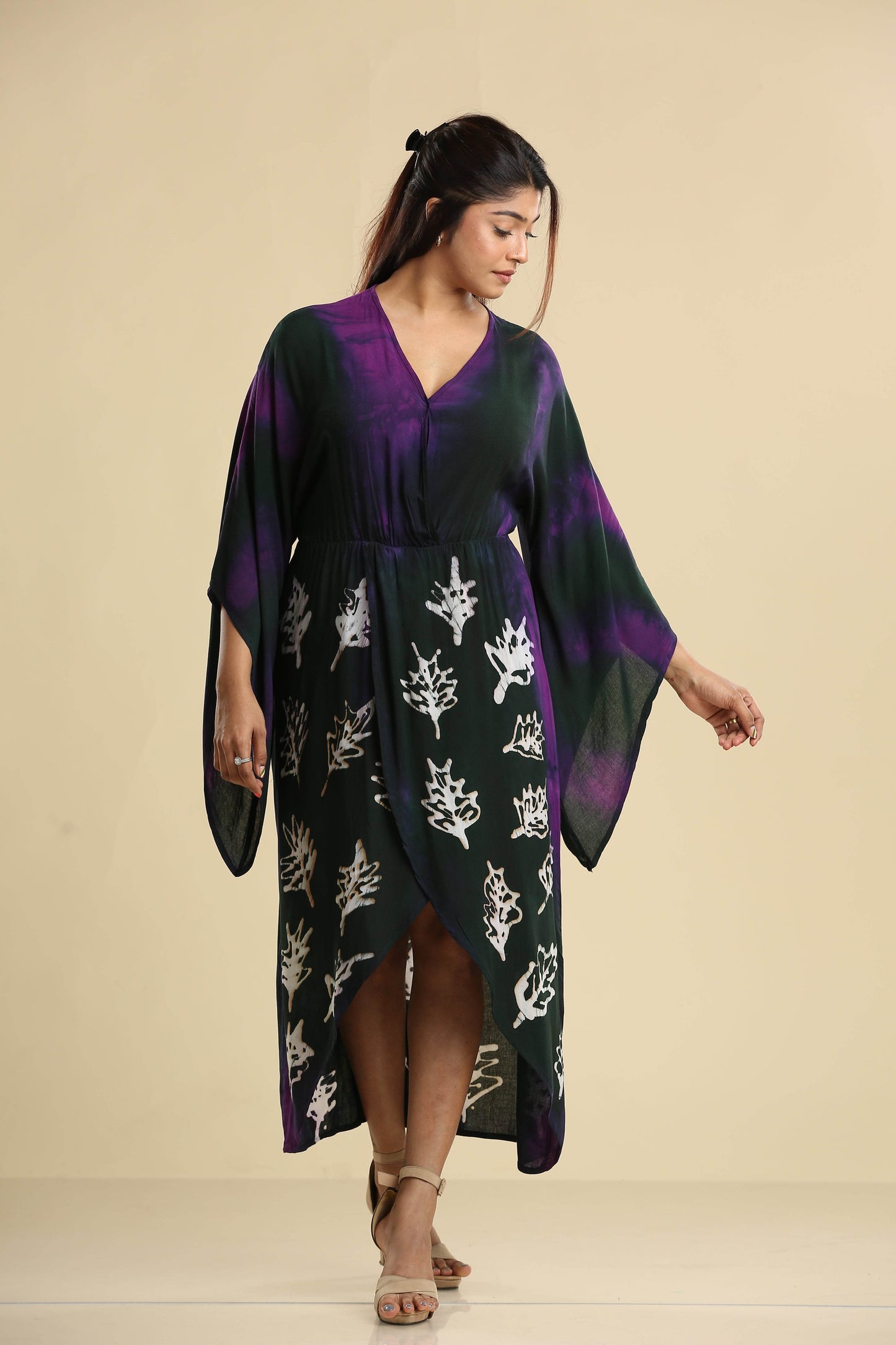 Midnight Leaf – Batik Wrap Dress - Trend Republic