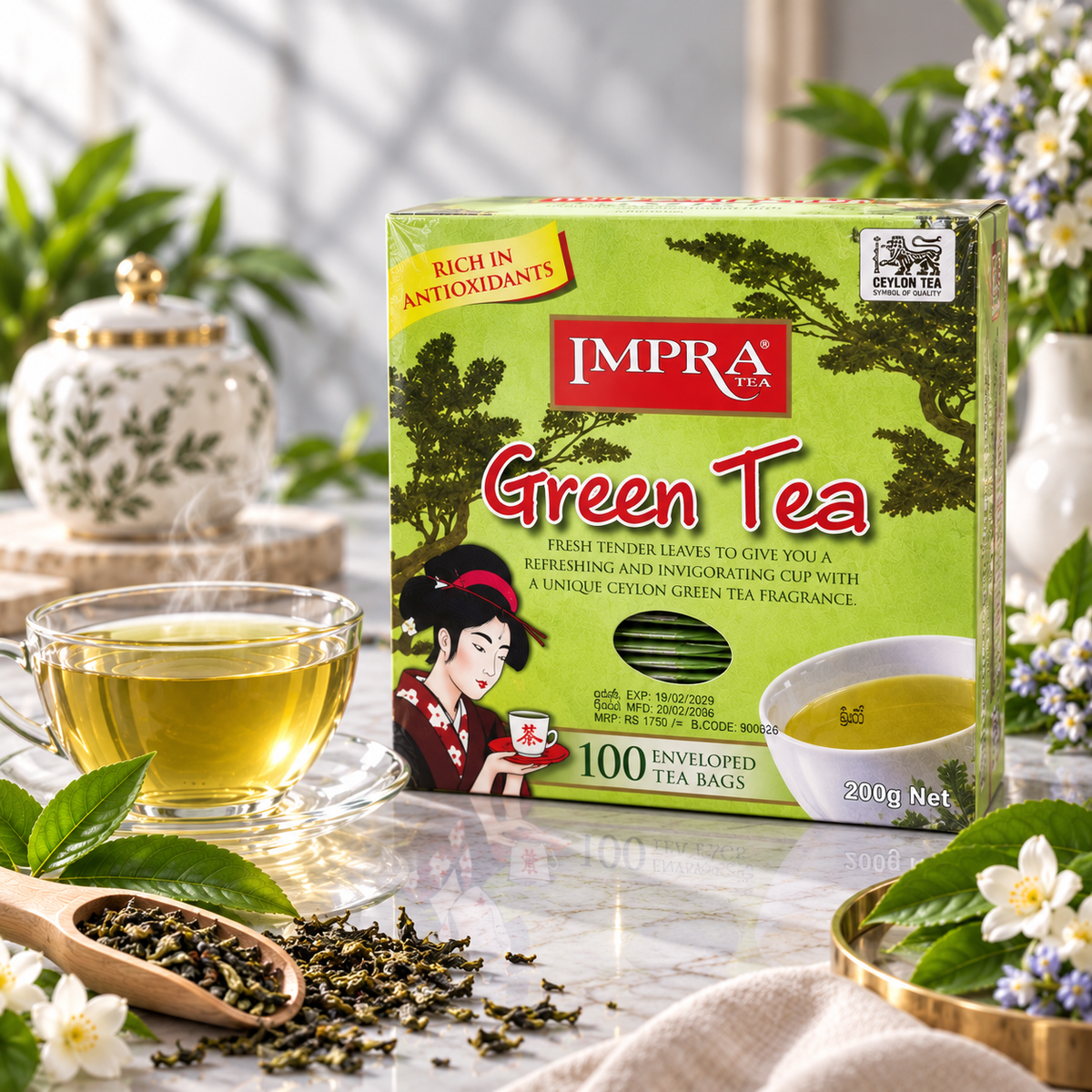 Green Tea 2G x 100 Tea Bags