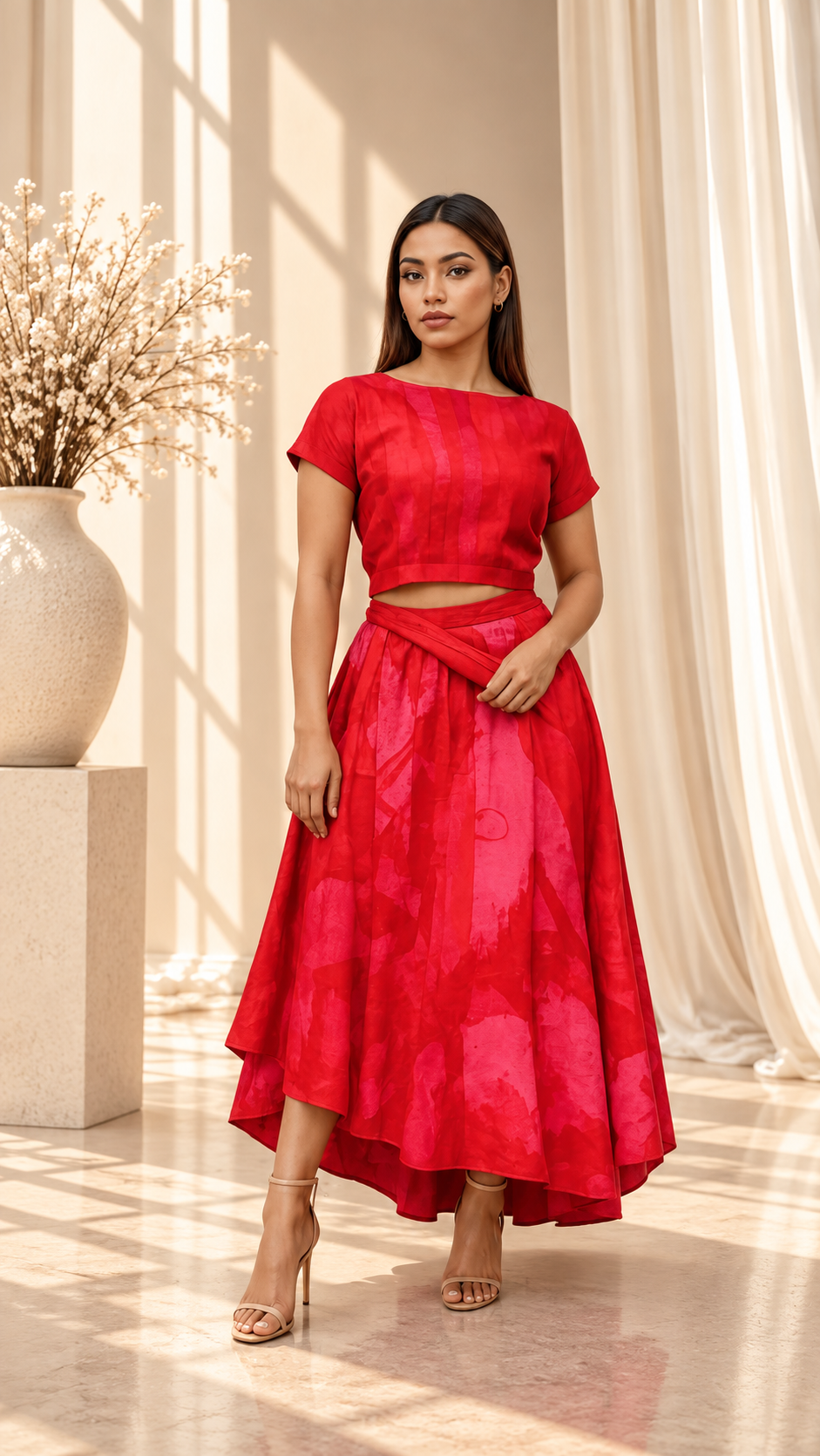 Rosewood Marble Batik Two-Piece Set
