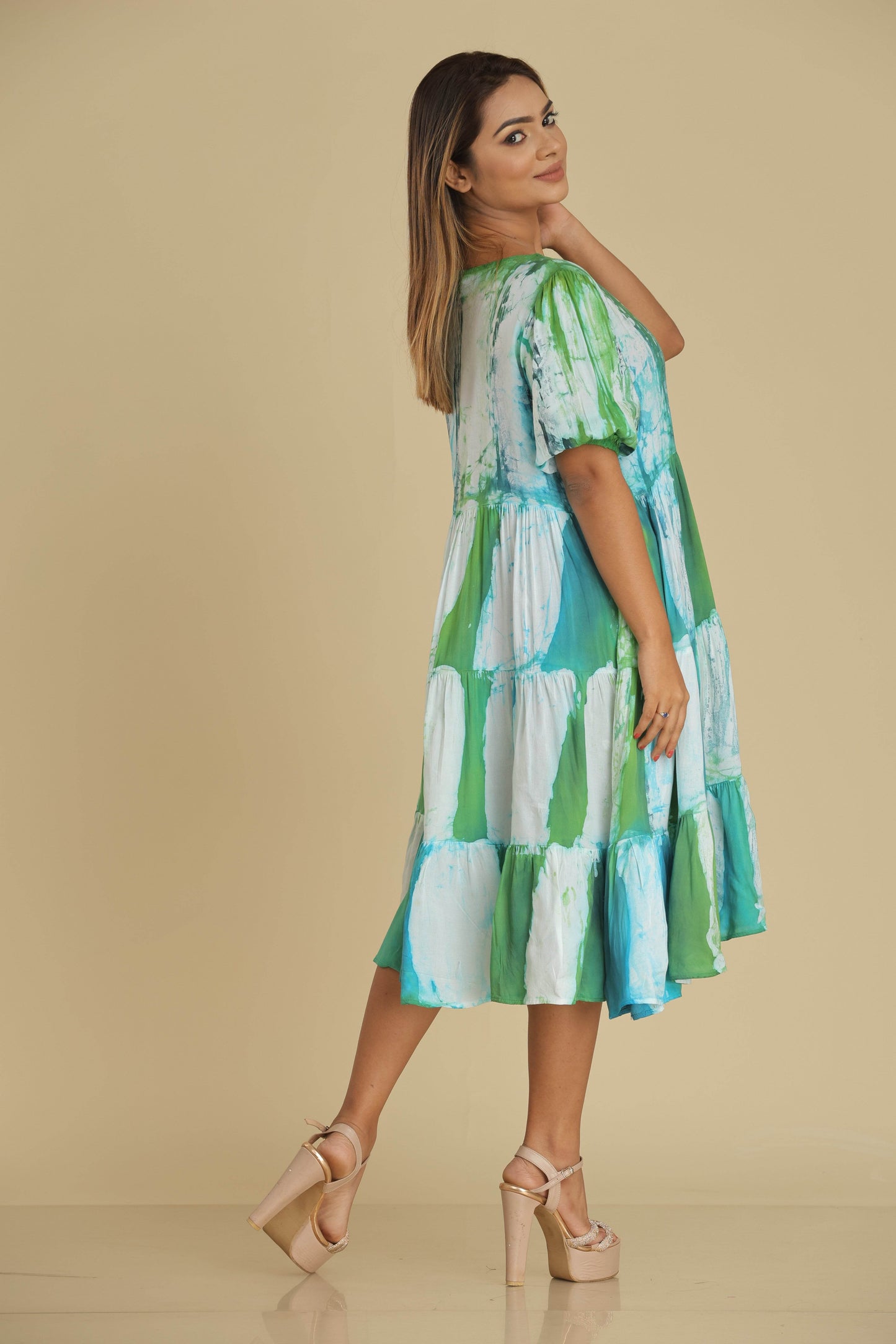 Aqua Garden Handcrafted Batik Dress - Trend Republic