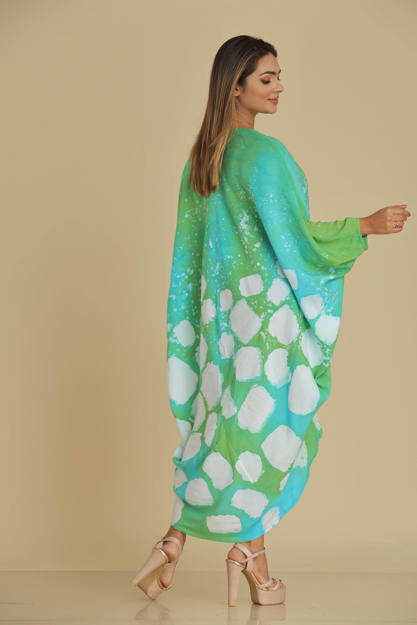 Ocean Breeze Handcrafted Batik Kaftan Dress - Trend Republic