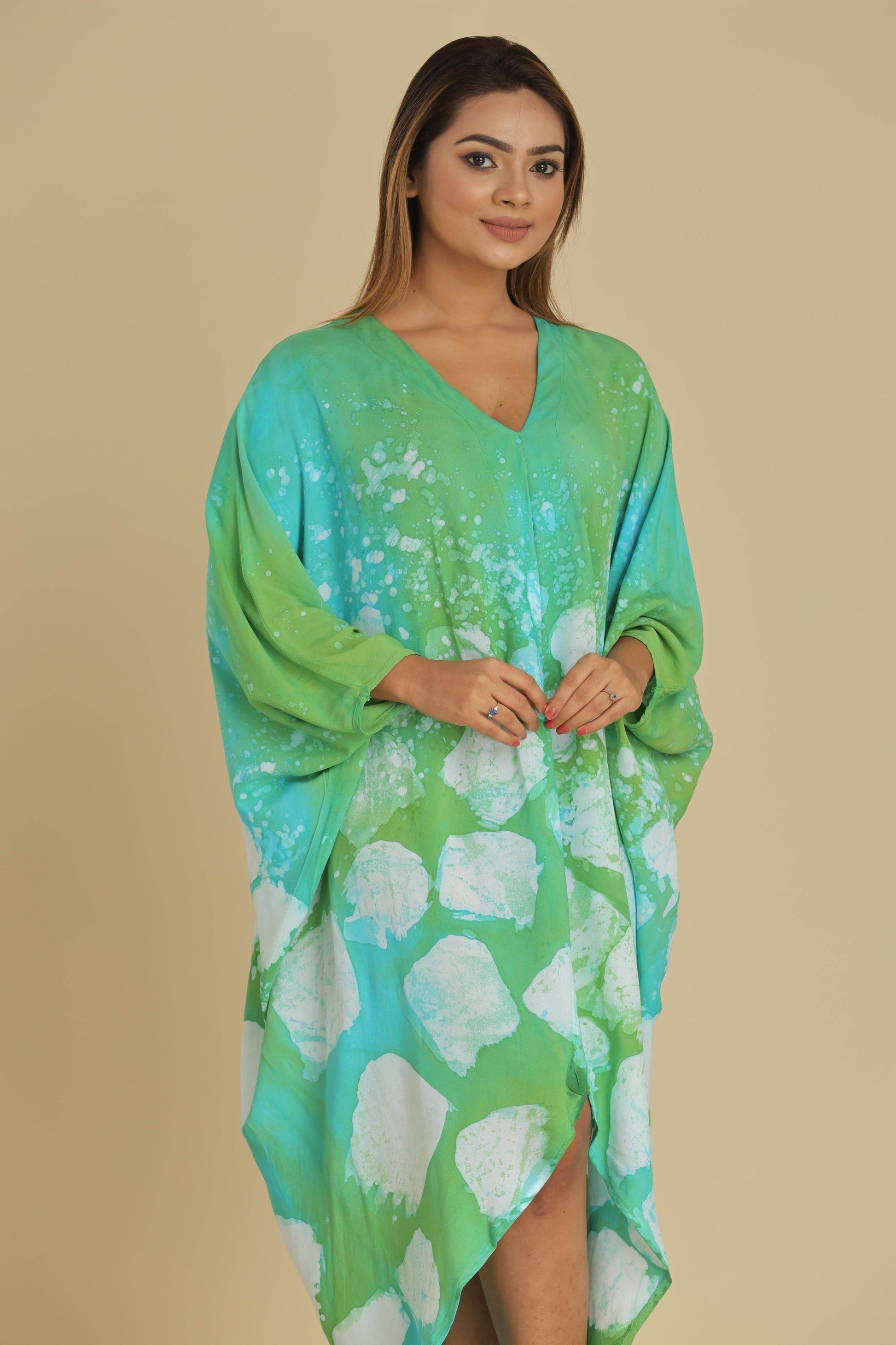 Ocean Breeze Handcrafted Batik Kaftan Dress - Trend Republic