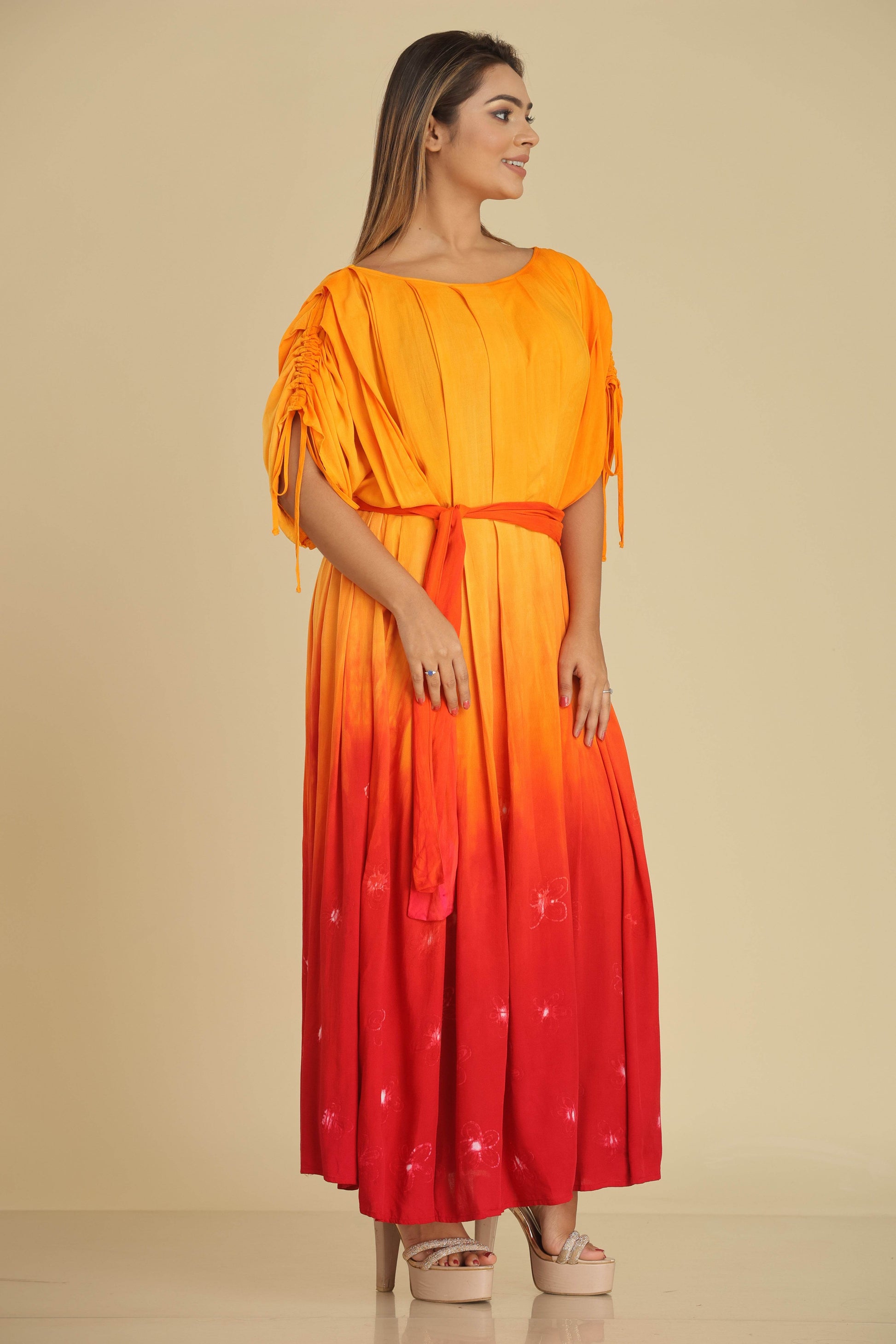 Sunrise Glow Batik Maxi Dress - Trend Republic
