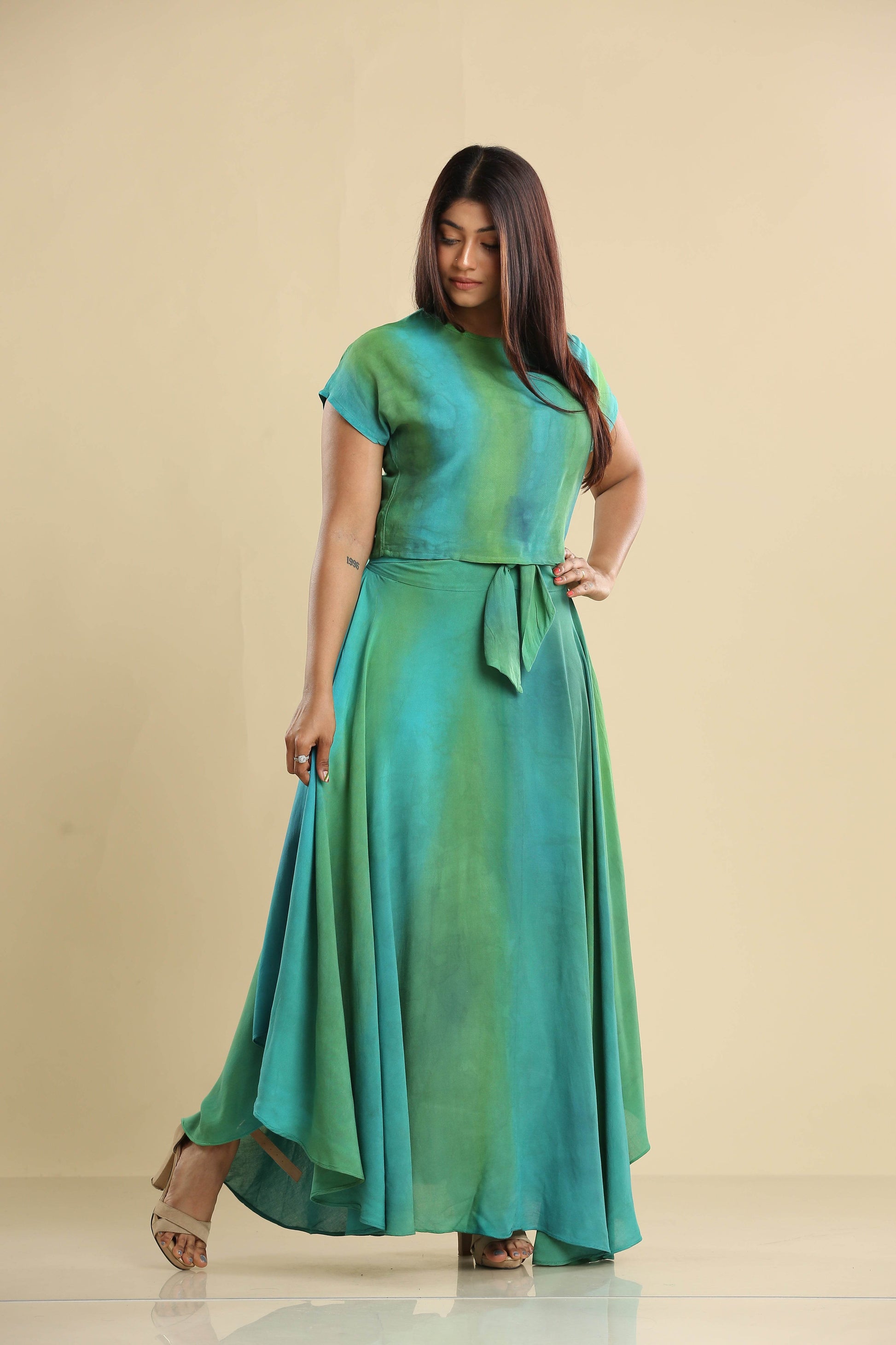 Emerald Breeze Maxi Batik Dress - Trend Republic