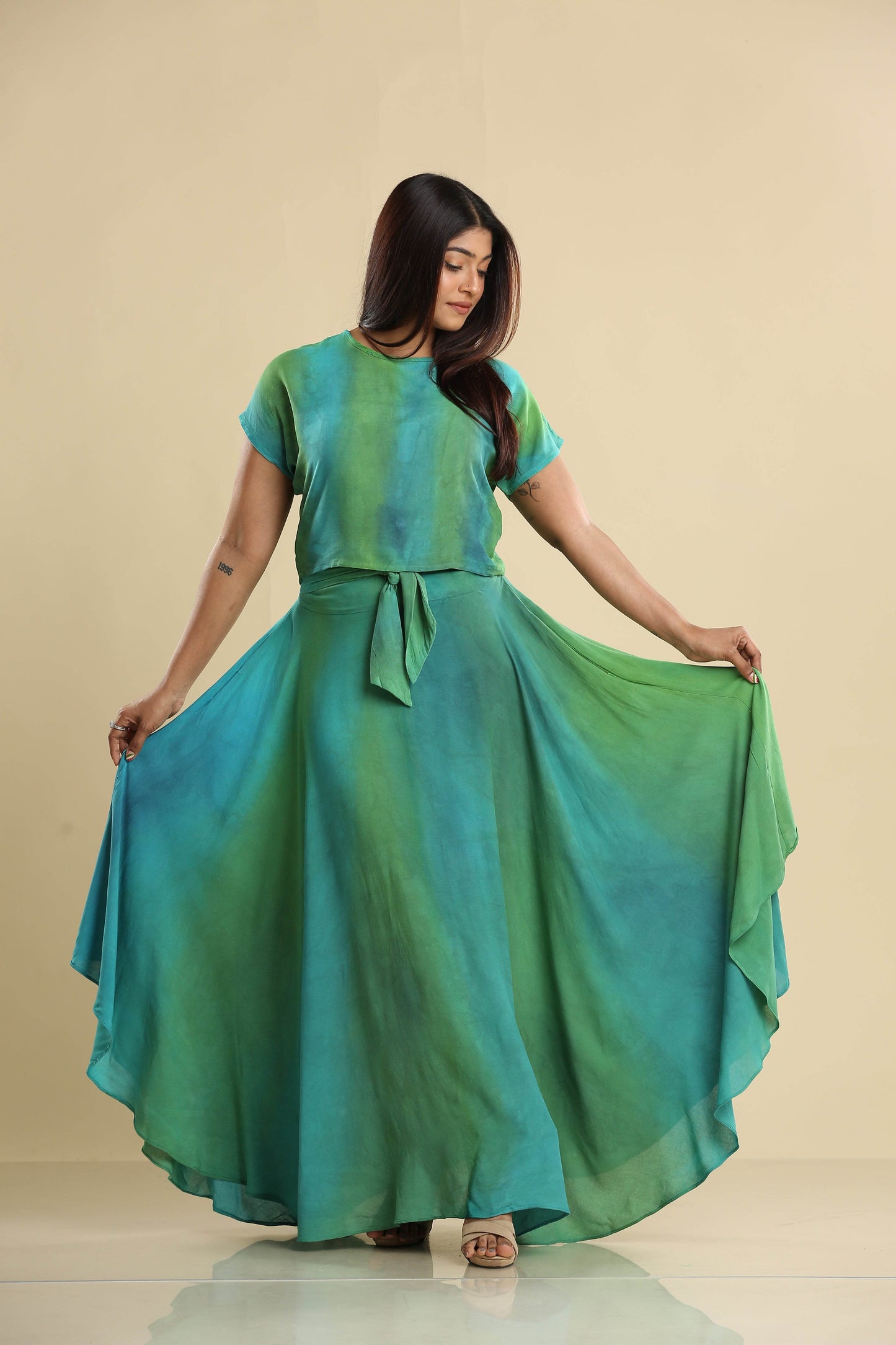 Emerald Breeze Maxi Batik Dress - Trend Republic