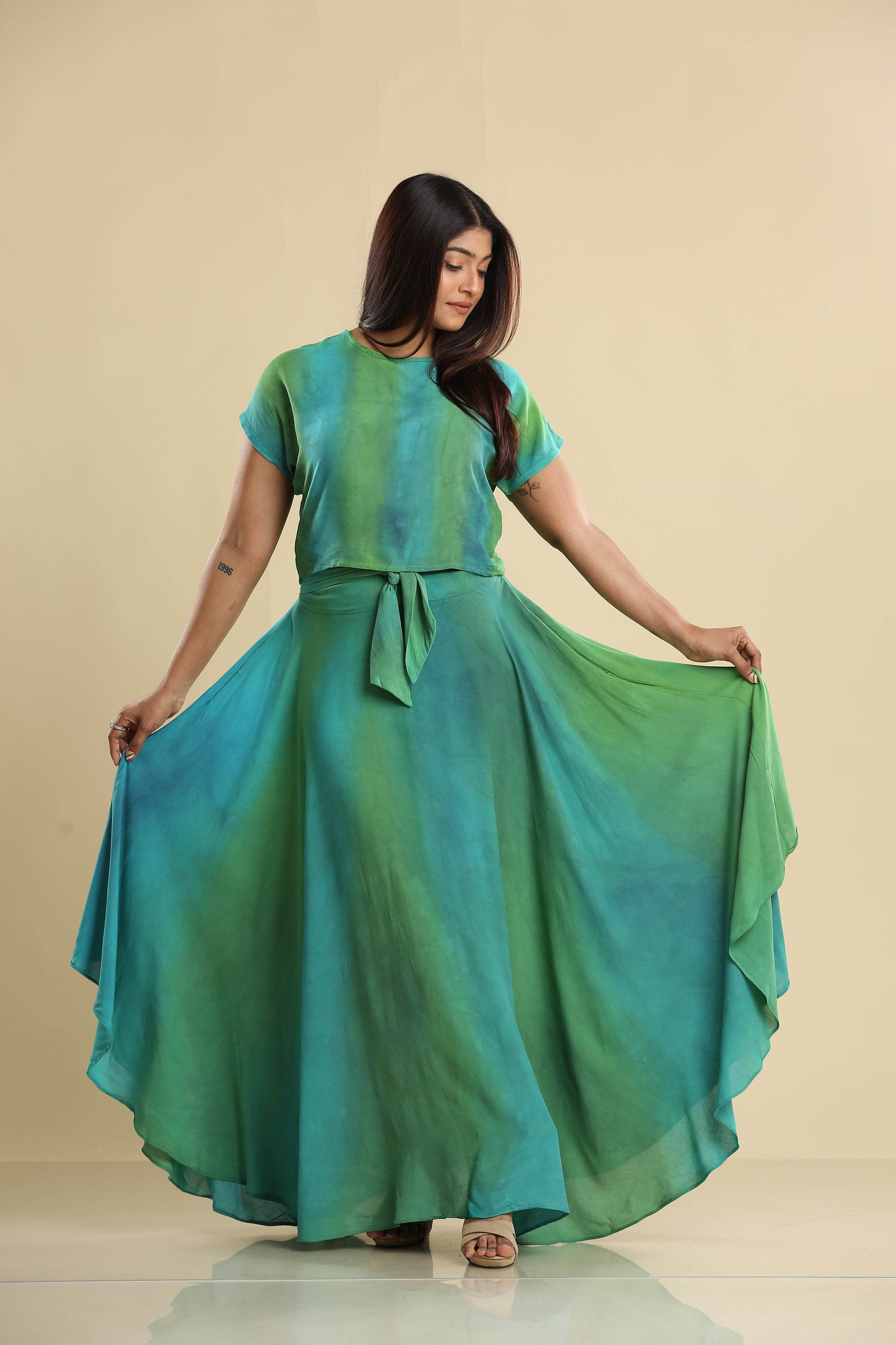 Emerald Breeze Maxi Batik Dress - Trend Republic