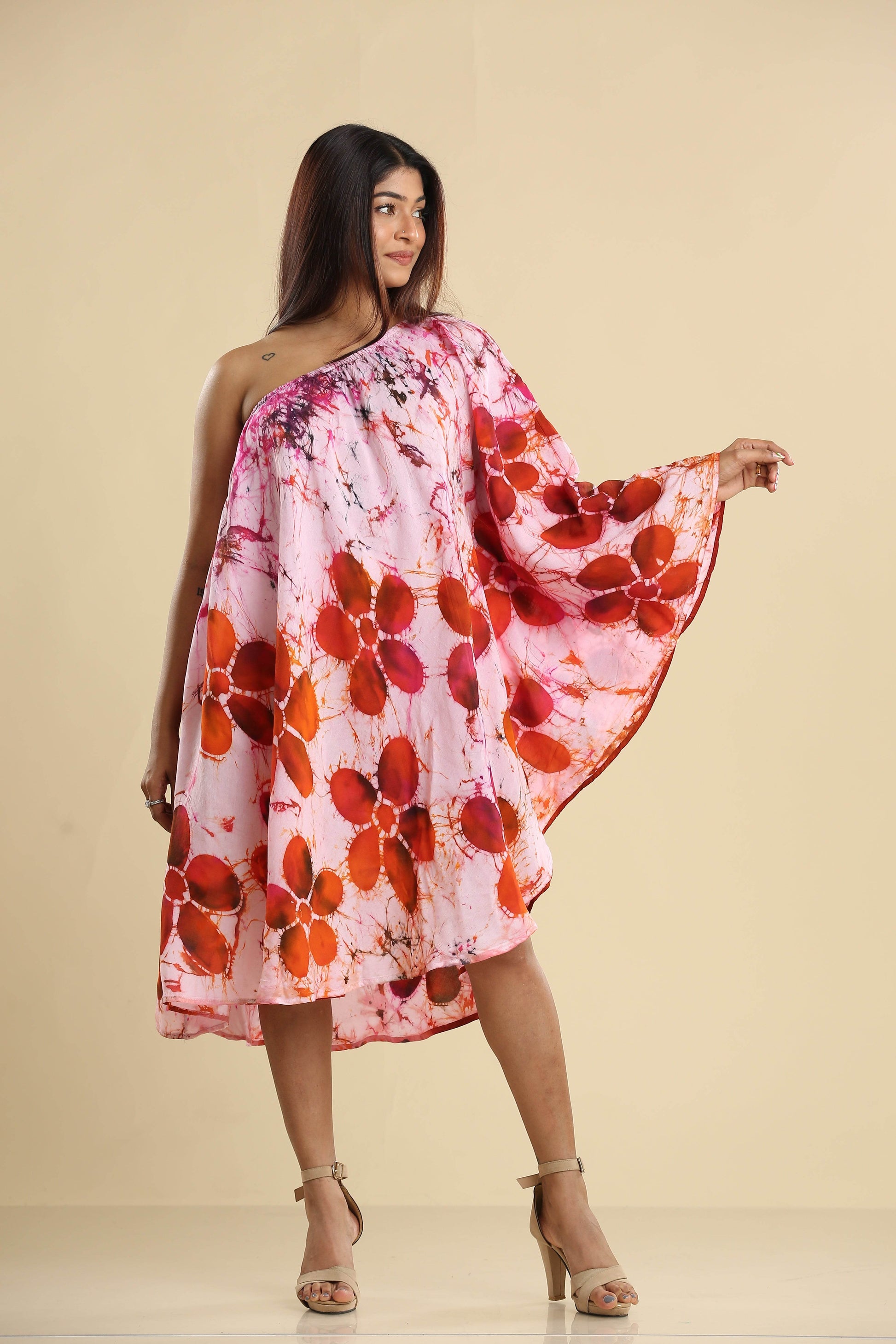 Sunset Bloom Asymmetrical Batik Dress - Trend Republic