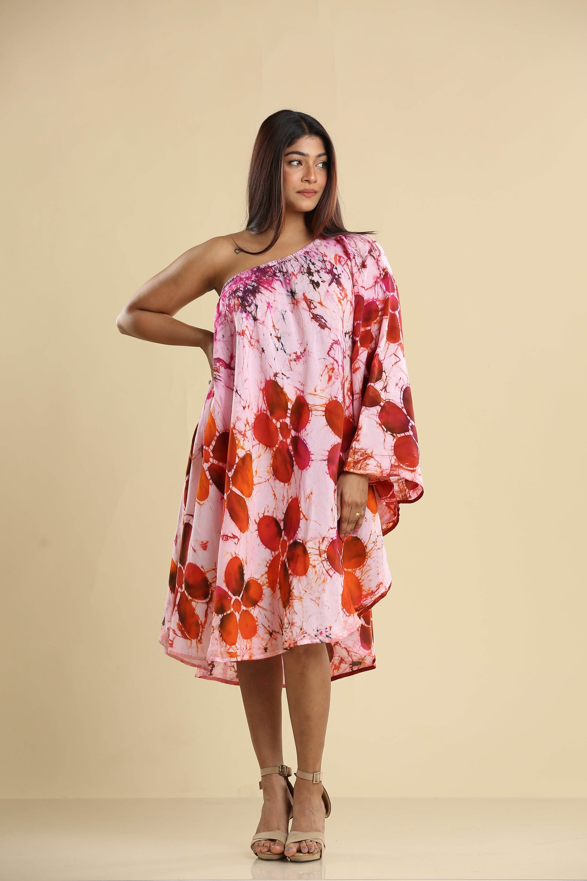 Sunset Bloom Asymmetrical Batik Dress - Trend Republic