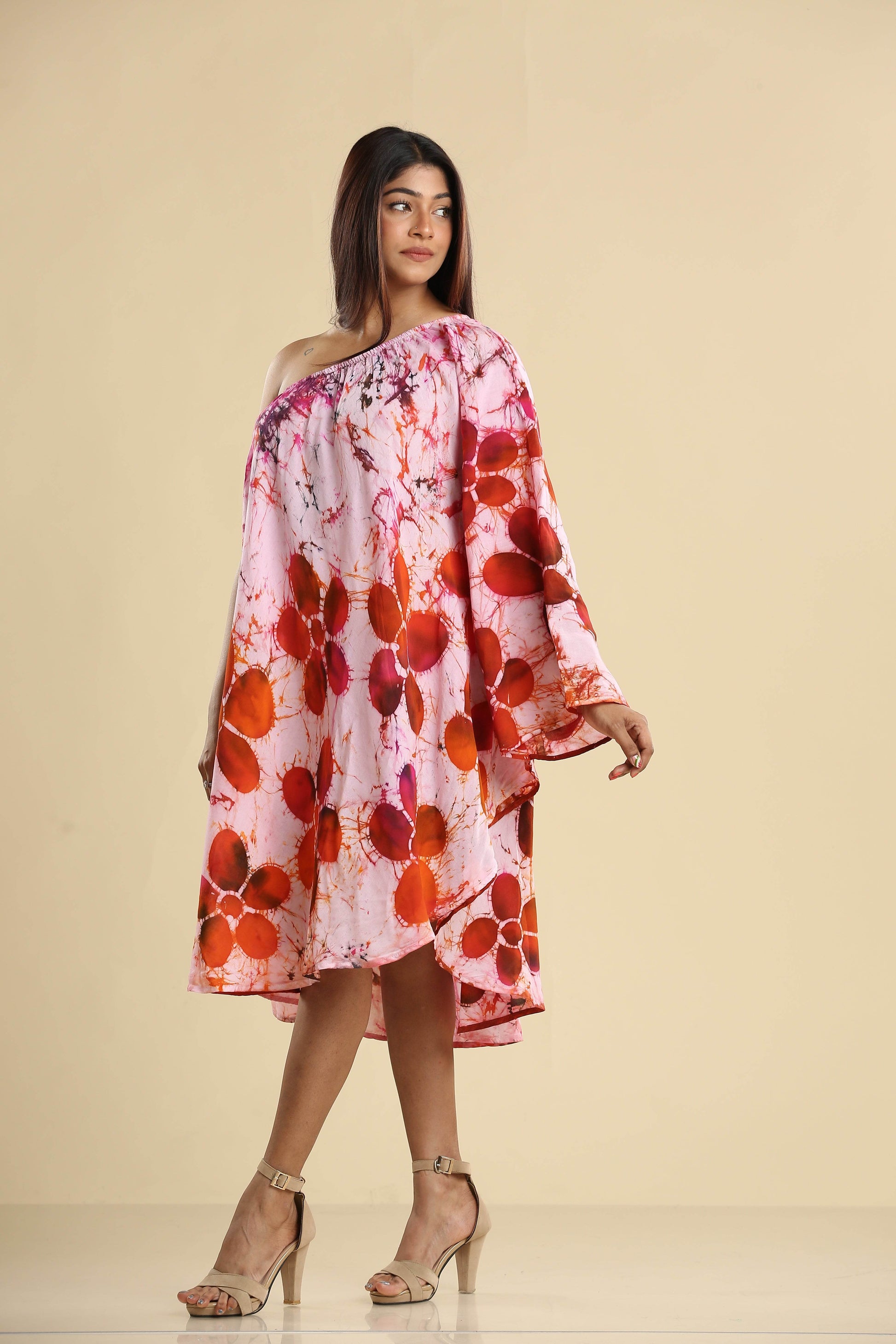 Sunset Bloom Asymmetrical Batik Dress - Trend Republic