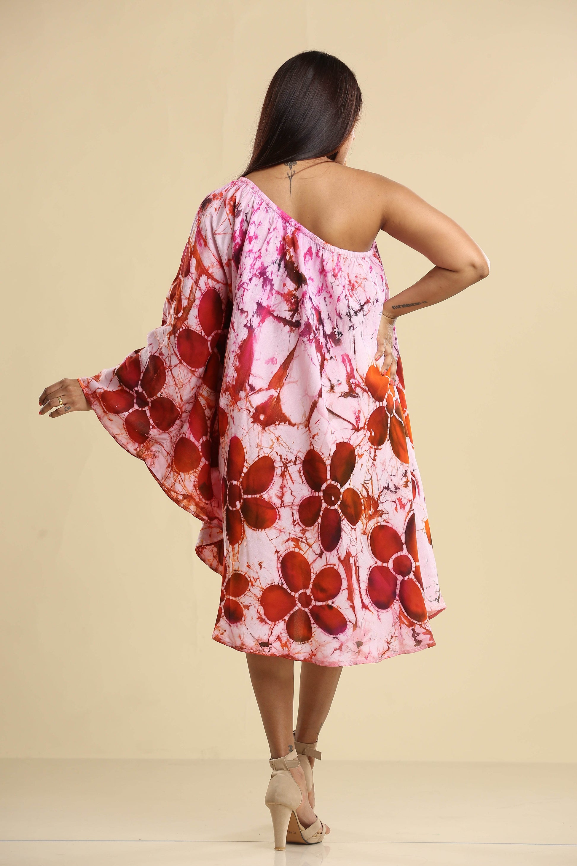 Sunset Bloom Asymmetrical Batik Dress - Trend Republic