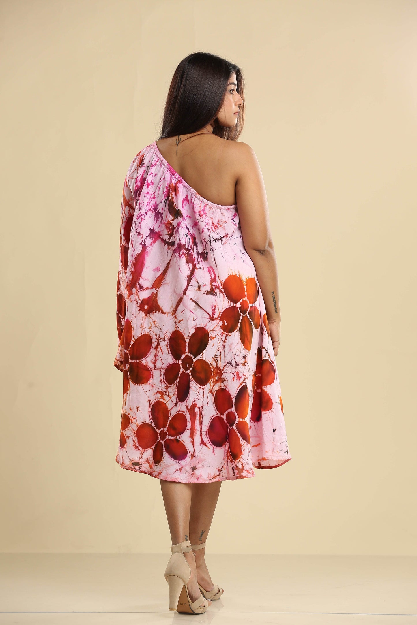 Sunset Bloom Asymmetrical Batik Dress - Trend Republic