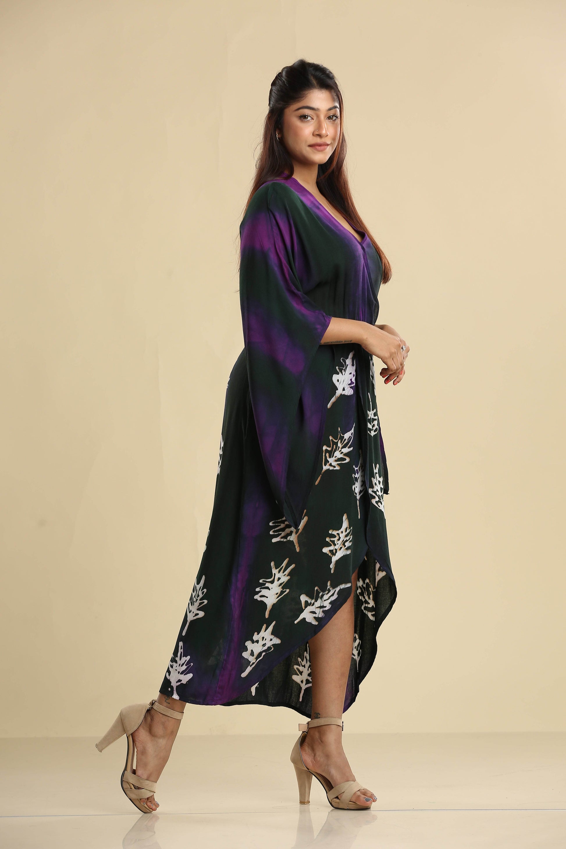 Midnight Leaf – Batik Wrap Dress - Trend Republic