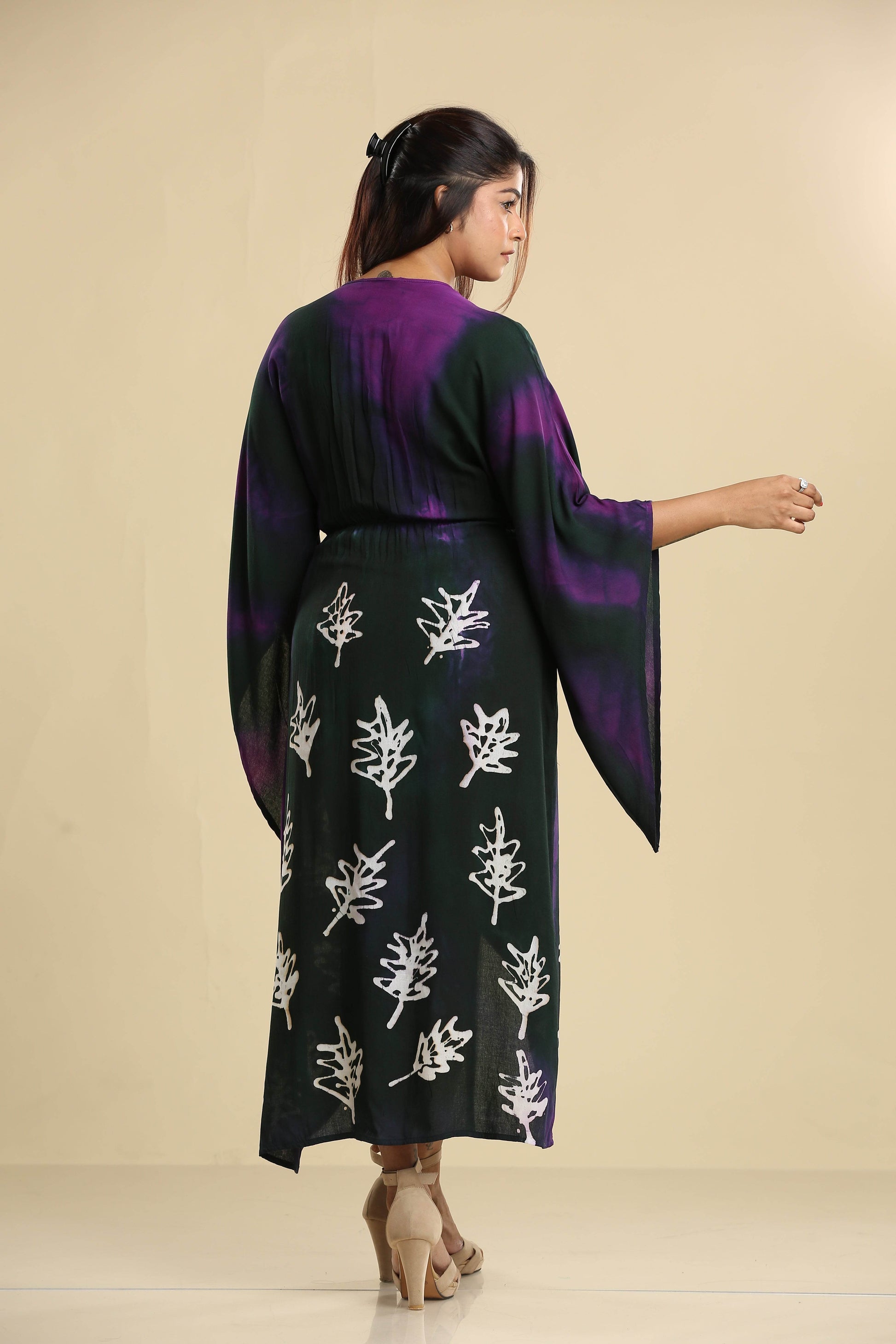 Midnight Leaf – Batik Wrap Dress - Trend Republic