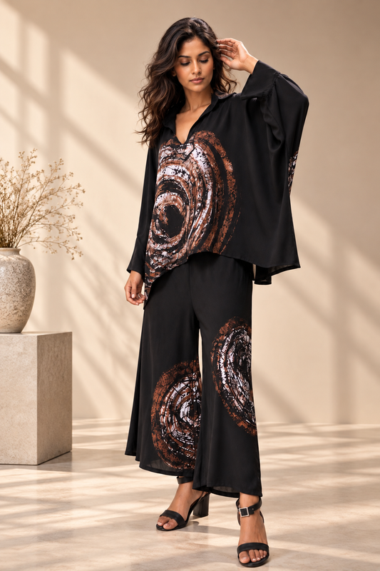 Pant suite - Black & Beige
