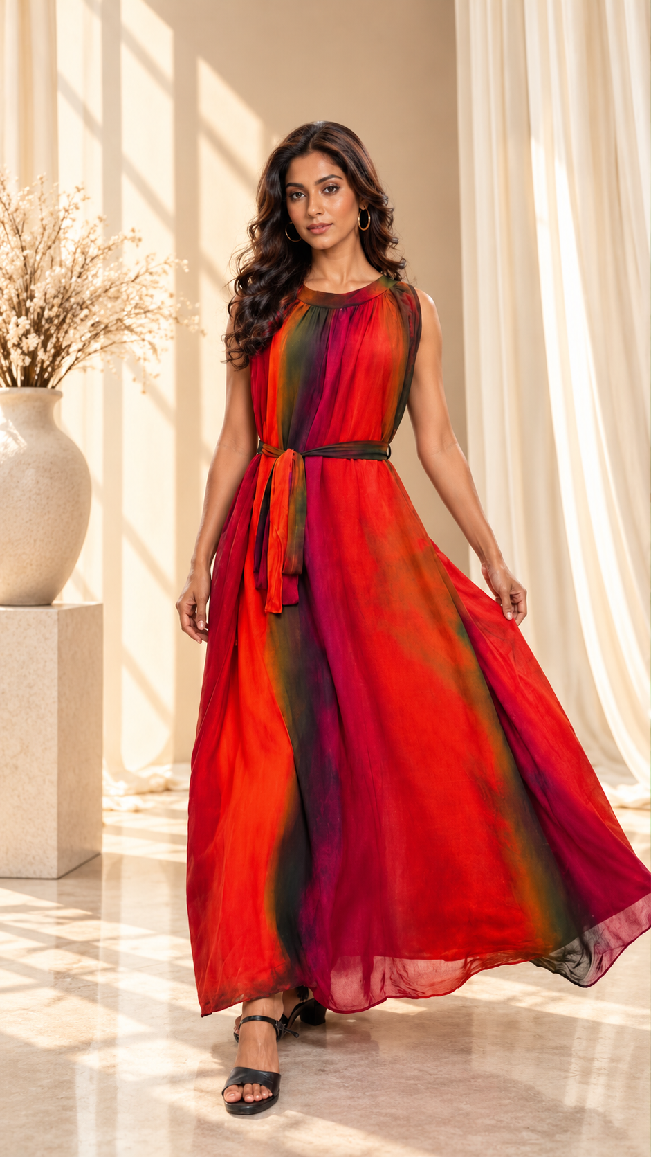Harvest Stripe Batik Maxi Dress